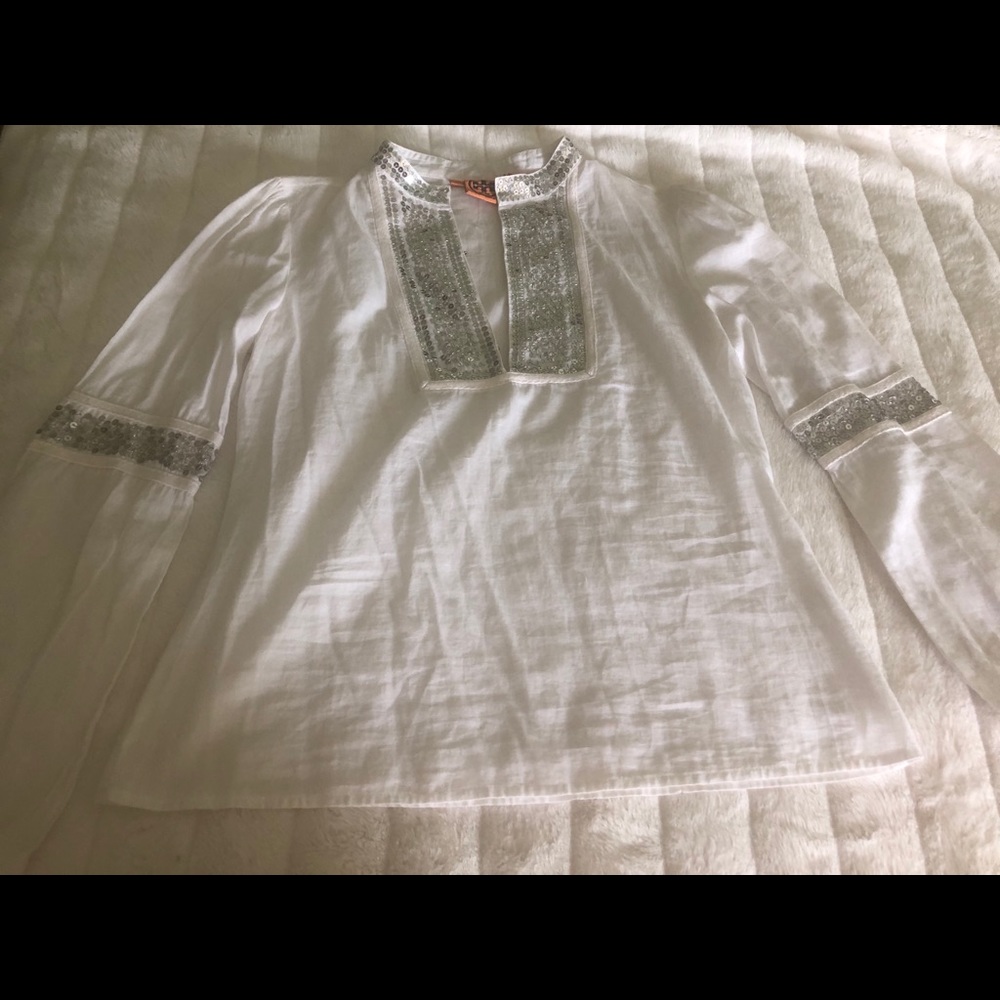 Tory burch embellished top. Size 4
